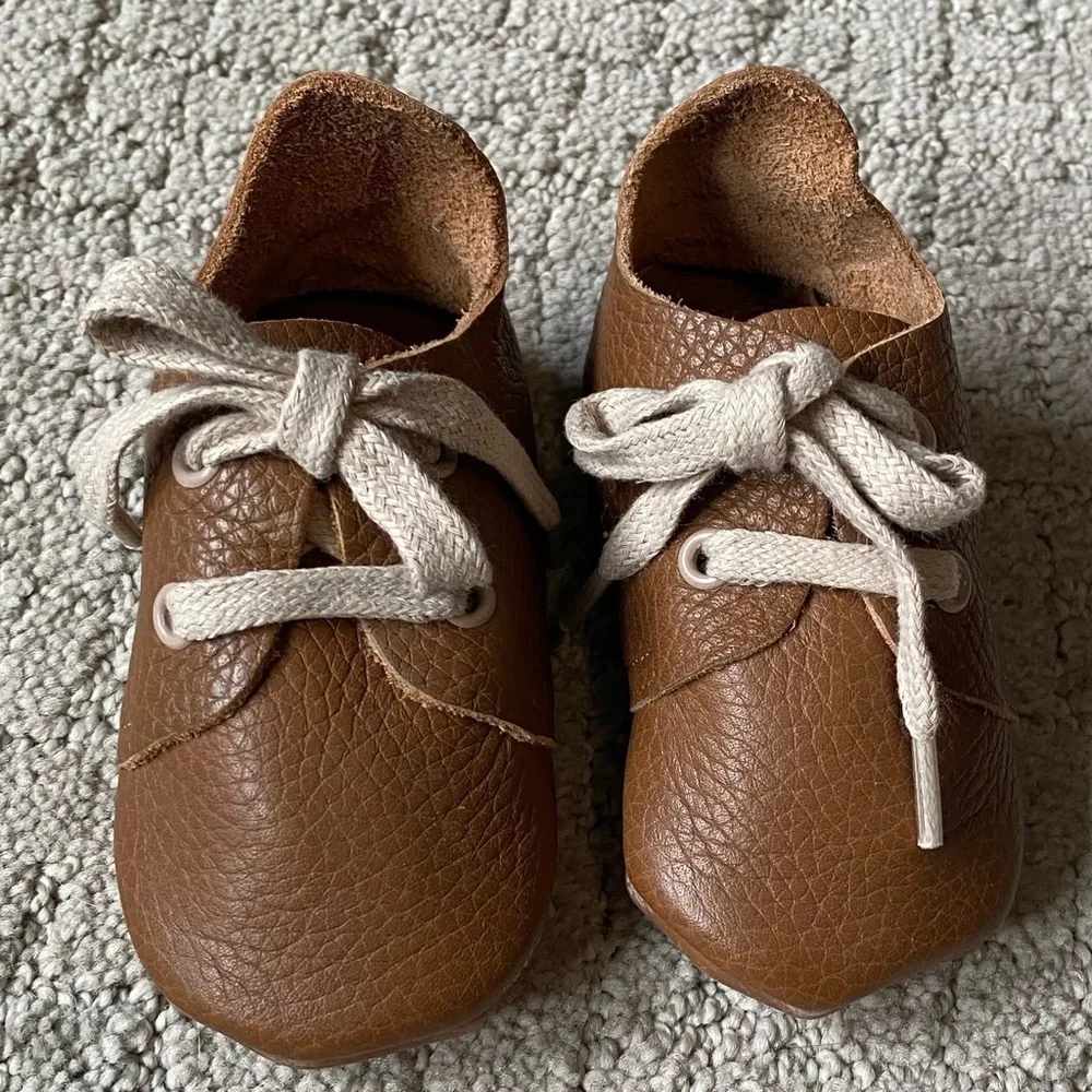 NEW Ella Bonno Brown Leather Baby Shoes Size 2